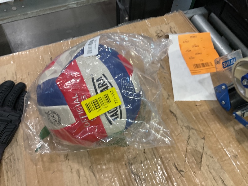 Photo 1 of **NON-FUNCTIONAL**
Tachikara SV18S Composite Leather Volleyball (Red White and Blue) , SCARLET/WHITE/ROYAL