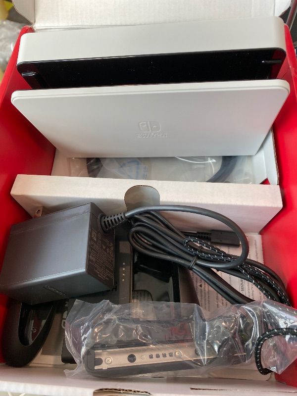 Photo 1 of [Read Clerk Notes] Nintendo Switch – OLED Model w/White Joy-Con