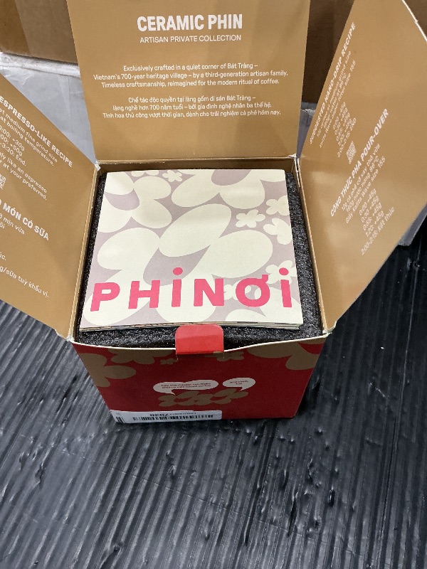 Photo 1 of [Valentine Gift] Ceramic Vietnamese Phin Filter by PHINOI - Pour Over Coffee Dripper – 1-3 Cup Coffee Maker with Flower Design – Reusable Coffee Filter for Manual Brewing, Travel Friendly (Pink)