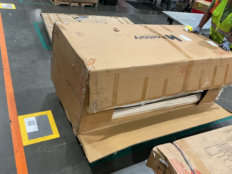 Photo 1 of **Untested**
SAMTRA Wooden Queen Size Bed Frame with Headboard, Brown Farmhouse Storage Bedframe with Sliding Barn Door Footboard and Charging Station, Wood Slats, No Box Spring Needed (Dark Brown