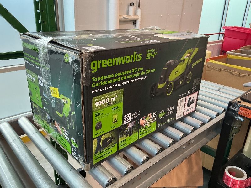 View 2 of [Battery barely holds charge] Greenworks 24V 13" Brushless (Push) Cordless Lawn Mower, 4.0Ah Battery and Charger