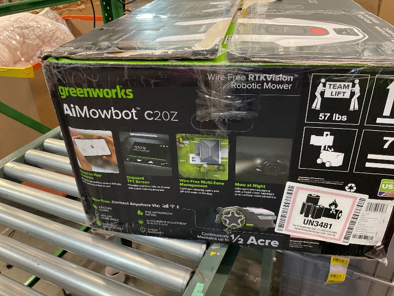 Photo 1 of ****DEFECTIVE NOT CUTTING AT 1 INCH****Greenworks C20Z Wire-Free Robotic Lawn Mower, up to 1/2 Acre, RTKVision Navigation, 24-Degree Slope Climbing, Smart Obstacle Avoidance, App Control with Electric Height Adjustment