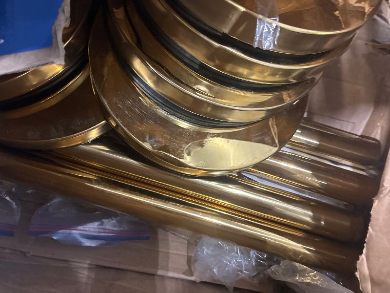 View 4 of *** No Red Rope *** VEVOR Crowd Control Stanchions with 3 Red Velvet Ropes (6 Pcs, Gold)