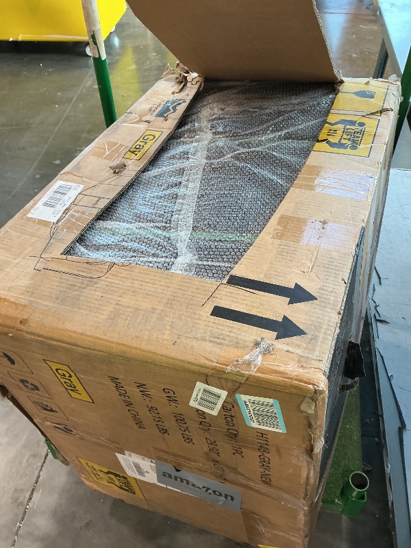 Photo 1 of [PARTIAL SET: ONE BOX OF THREE!!!] LUCKLIFE Recliner Sofa Set with Manual Recliners,Living Room Furniture Set with Reclining Couch,Loveseat and Armchair,Breathable Fabric Upholstery,Thick Cushions and Ergonomic Design,Dark Gray (3+1+1)