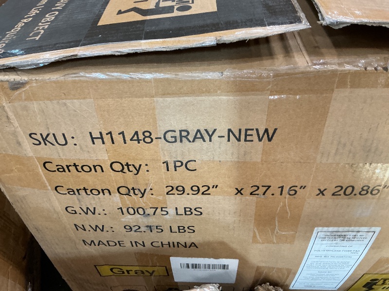 Photo 1 of [PARTIAL SET: ONE BOX OF THREE!!!] LUCKLIFE Recliner Sofa Set with Manual Recliners,Living Room Furniture Set with Reclining Couch,Loveseat and Armchair,Breathable Fabric Upholstery,Thick Cushions and Ergonomic Design,Dark Gray (3+1+1)