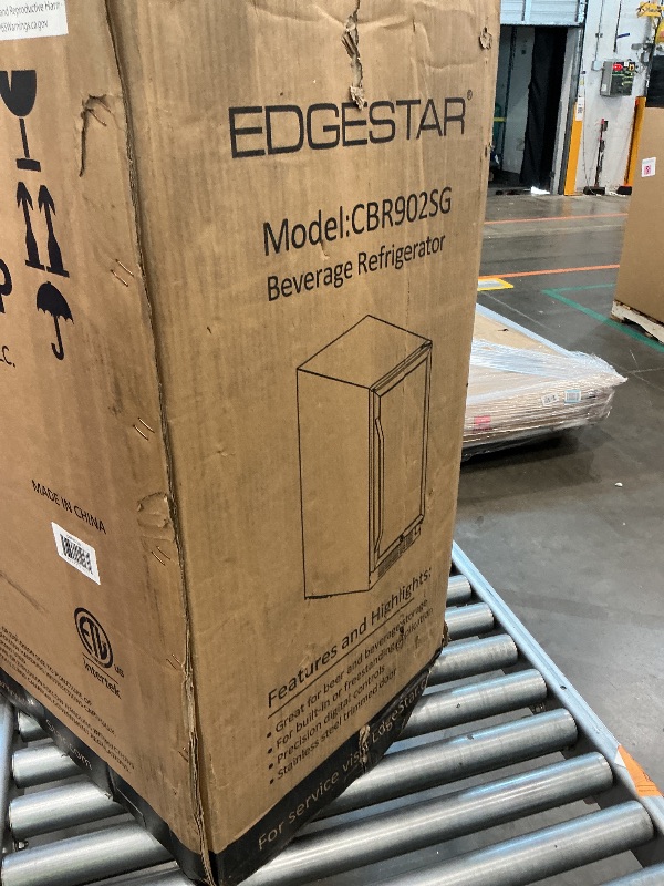 Photo 1 of *MISSING PARTS**
EdgeStar 15-in W 80 -Can Capacity Stainless Steel Built-in/Freestanding Indoor Beverage Refrigerator with Glass Door