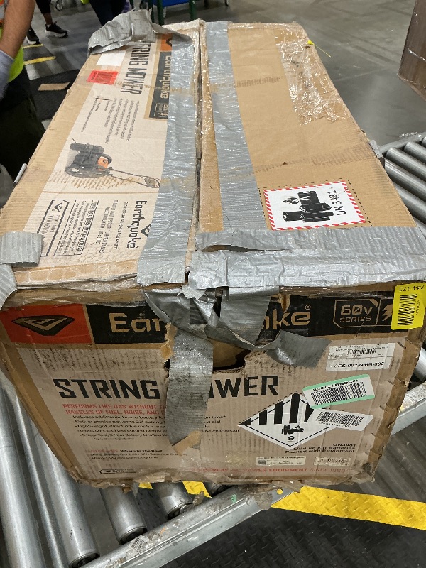 Photo 1 of ** sold as is no refund/return** Earthquake 60V Walk Behind String Mower, Includes Two 4Ah Batteries, 22” Cutting Diameter, Three Cutting Speed Dial, 14” Never-Go-Flat Wheels, Easy Assembly, Adjustable Handlebar, Model #44965