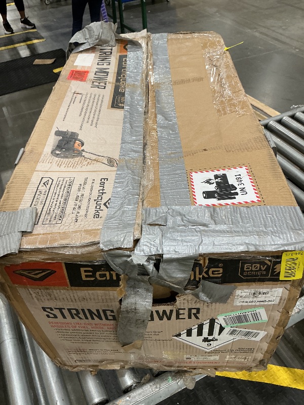 Photo 1 of ** sold as is no refund/return** Earthquake 60V Walk Behind String Mower, Includes Two 4Ah Batteries, 22” Cutting Diameter, Three Cutting Speed Dial, 14” Never-Go-Flat Wheels, Easy Assembly, Adjustable Handlebar, Model #44965