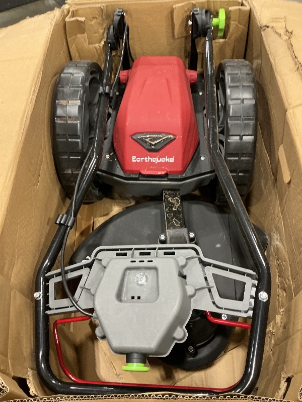 Photo 1 of ** sold as is no refund/return** Earthquake 60V Walk Behind String Mower, Includes Two 4Ah Batteries, 22” Cutting Diameter, Three Cutting Speed Dial, 14” Never-Go-Flat Wheels, Easy Assembly, Adjustable Handlebar, Model #44965