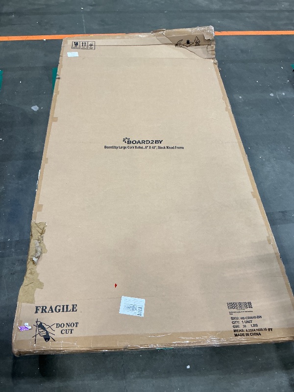 Photo 1 of *MAJOR DAMAGE*
Board2by Extra Large Cork Bulletin Board 96" X 48", Black Wood Framed 8'x4' Corkboard for Wall, Wall Mounted Notice Pin Board with 18 Push Pins for School, Home & Office