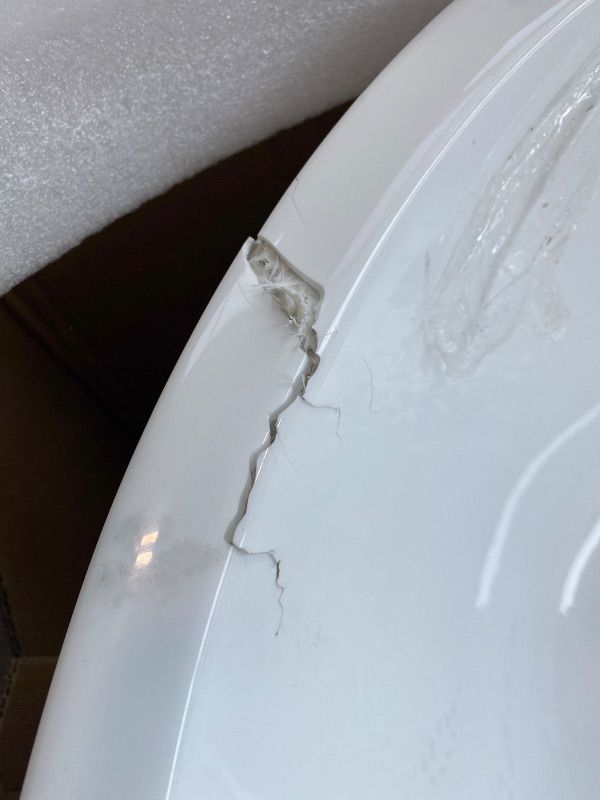 Photo 1 of *MAJOR DAMAGE*
WOODBRIDGE 59"Freestanding White Acylic Soaking Bathtub with Brushed Nickel Drain and Overflow,BTA1518 -B/N-Drain &O