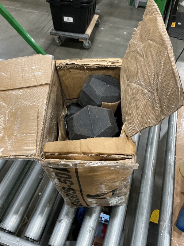 Photo 1 of [PARTIAL SET] CAP 150 lb Rubber Coated Hex Dumbbell Set with Vertical Rack, Space-Saving A-Frame Storage for Home Gym Strength Training, Chrome Handle, Black Rack