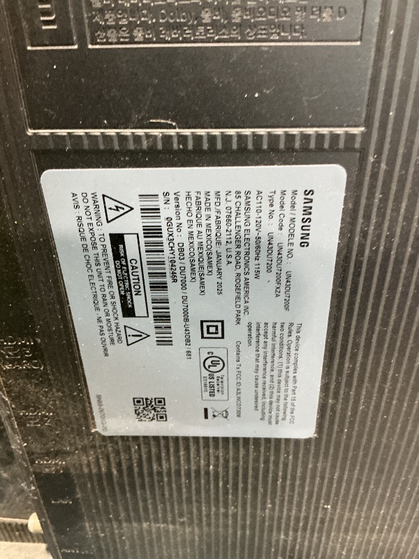Photo 1 of [MISSING PARTS] Samsung 42-Inch Class Crystal UHD U8000F 4K Smart TV (2025 Model) Endless Free Content, Processor, MetalStream Design, Knox Security, Alexa Built-in