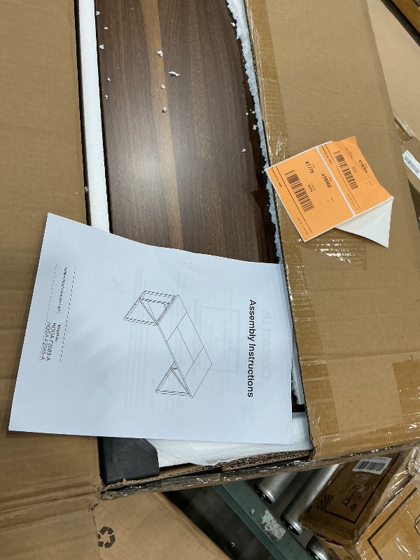 Photo 1 of ***FILE CABINET NOT INCLUDED*** Tribesigns 63 inches Executive Desk and 47" lateral File Cabinet, L-Shaped Computer Desk Home Office Business Furniture with Drawers and Storage Shelves, Office Table,Brown and Black
