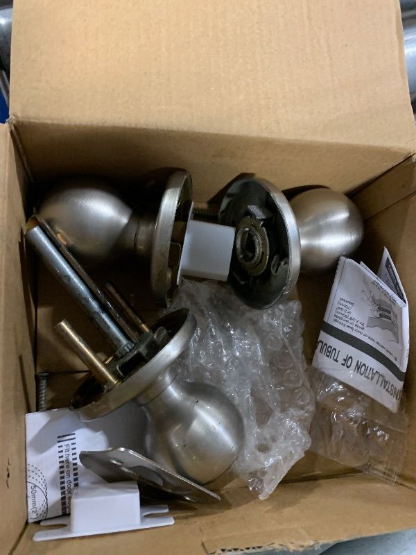 Photo 3 of (3Sets) All Keyed Same Entry Door Knob and Single Cylinder Deadbolt Combo Set, Satin Nickel Exterior Door Knobs with Lock and Keys for Entrance and Front Door