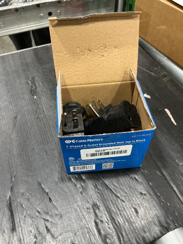 Photo 1 of [ETL Listed] Cable Matters 3-Pack 3 Way Plug Adapter 15A 1875W, 3 Prong 3 Outlet Adapter, Power Splitter Plug Outlet, 3 Way Electrical Splitter, Black