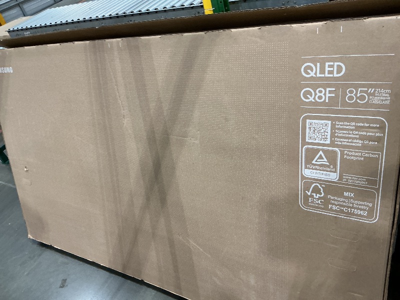 Photo 1 of *MISSING PARTS - Missing Remote**
Samsung 85-Inch Class QLED Q8F 4K UHD Smart TV (2025 Model) Q4 AI Processor, 100% Color Volume with Quantum Dot, AirSlim Design, Endless Free Content, Samsung Vision AI, Alexa Built-in