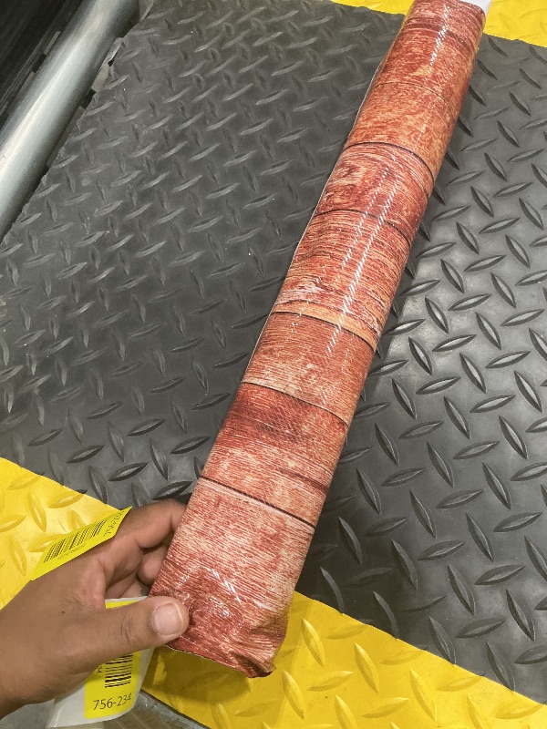 Photo 1 of [Heavily used] FLFK 16"x128" Non-Slip Textured Finish Peel and Stick Vinyl Flooring Roll for Kitchen Bathroom, Ultra-Thin Wear-Resistant Twill Texture Floor Covering, Vintage Brown Woodgrain
