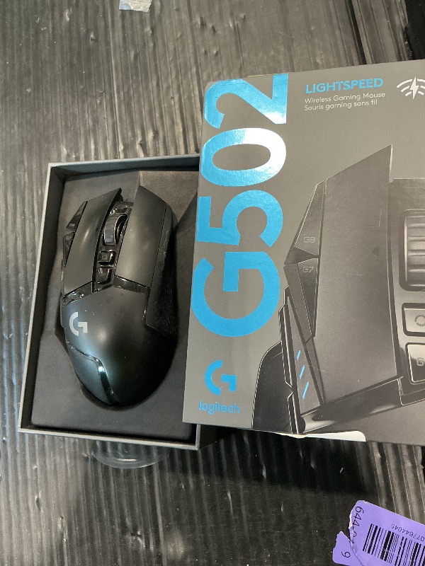 Photo 1 of [NO USB] Logitech G502 Lightspeed Wireless Gaming Mouse with Hero 25K Sensor, PowerPlay Compatible, Tunable Weights and Lightsync RGB - Black