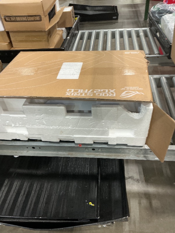 Photo 1 of [VERY DAMAGED!!] ASUS ROG Strix 27” 1440P USB-C HDR Gaming Monitor (XG27ACG-W) - White, QHD, 180Hz, 1ms, Fast IPS, DCI-P3 95%, Extreme Low Motion Blur Sync, G-Sync Compatible, Tripod Socket, AI Gaming, 3yr Warranty