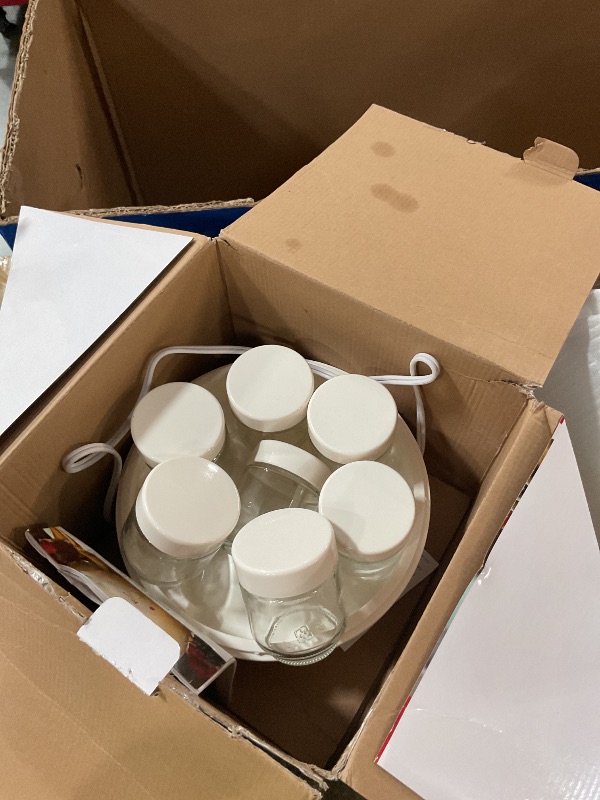 Photo 1 of **MISSING LID**Euro Cuisine YM80 Electric Yogurt Maker Machine- Promote Gut Health with Probiotic Rich Homemade Yogurt -Home Yogurt Incubator with Glass Jars, White