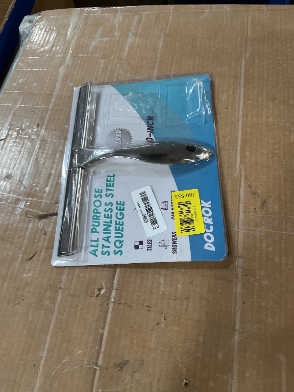 Photo 1 of ** only comes with a squeegee **
All-Purpose Stainless Steel Shower Squeegee for Shower Glass Door with 2 Adhesive Hooks, Bathroom Cleaner Tool Household Window Mirror Squeegee , Cleaning Tile Wall, Car, 10 Inch Silver