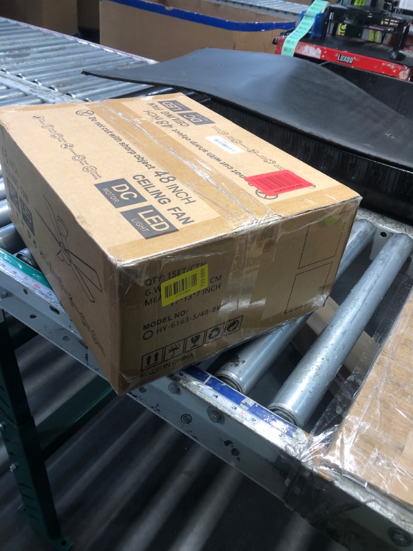 Photo 1 of ***FACTORY SEALED - OPENED FOR INSPECTION***Dolavast Ceiling Fans with Lights and Remote, 48 Inch Ceiling Fan with Light, Low Profile Reversible Fandelier Ceiling Fan, Dimmable LED, Flush Mount, Quiet DC Motor, for Bedroom Kitchen Dining Room