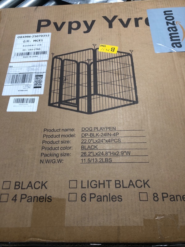 Photo 1 of ***STOCK PHOTO FOR REFERENCE ONLY***
4 PANELS, NOT 8 
FXW Rollick Unleashed Dog Playpen for Indoor, Yard, RV Camping, 32 inch 8 Panels for Small and Medium Dogs?Patented