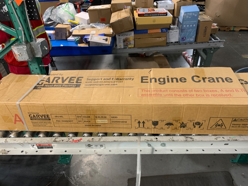 Photo 1 of ***PARTIAL SET - PRICE ADJUSTED***2 Ton Engine Hoist Foldable Cherry Picker,Heavy Duty Engine Lift Hoist,Foldable Hydraulic Shop Crane,6 Iron Caster Wheels,4400 lbs Capacity,4 Boom Positions,Max Lift 6.89 ft for Garage Workshop