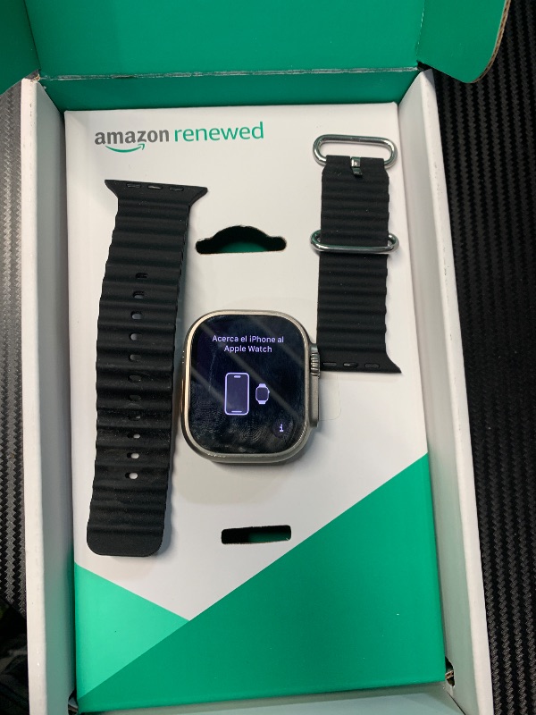 Photo 1 of ***Doesnt come with a charger***

Apple Watch Ultra [GPS + Cellular 49mm] Titanium Case with Midnight Ocean Band, One Size (Renewed Premium)