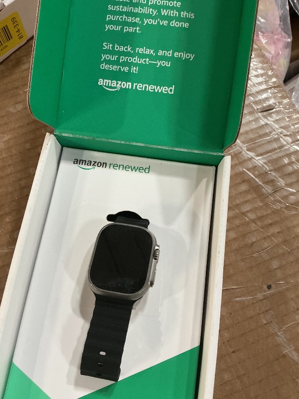 Photo 1 of ***Doesnt come with a charger***

Apple Watch Ultra [GPS + Cellular 49mm] Titanium Case with Midnight Ocean Band, One Size (Renewed Premium)