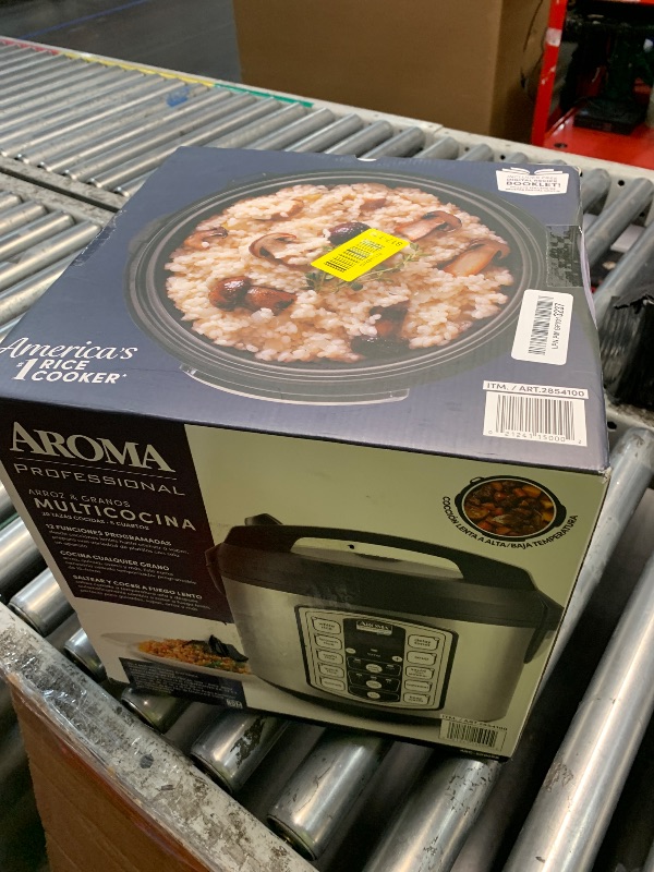 Photo 1 of **DAMAGED AT BOTTOM**AROMA Professional Digital Rice Cooker, 10-Cup (Uncooked) / 20-Cup (Cooked), Multicooker, Slow Cooker, Steamer, Oatmeal Cooker, Egg Cooker, STS, 5 Qt, Black, ARC-5200SB