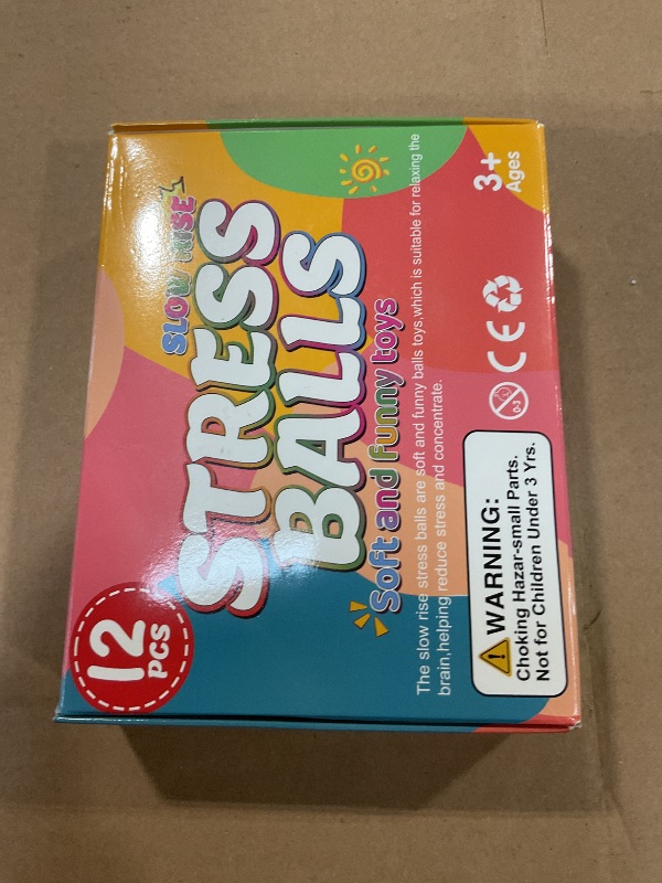 Photo 1 of 12 Pack Slow Rising Stress Ball,Stress Balls for Kids Adults,Stretchy Fidget Toys for Stress Relief,Hand Therapy Sensory Squishy Ball, Squishy Toys for Kids, Classroom Prize Box Party Favors