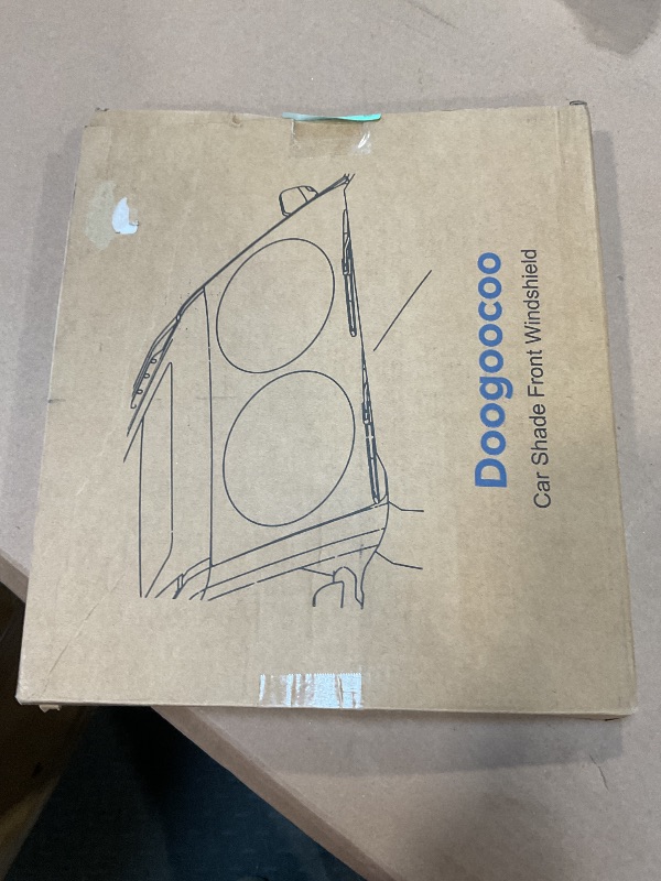 Photo 1 of [Upgrade] DooGooCoo Windshield Sun Shade - Small, Sunshade for Car Windshield [100% Sunlight & UV Block] Car Sun Shade Windshield Protect & Keep Car Cooler Foldable Front Windshield Shade (57x29 in)