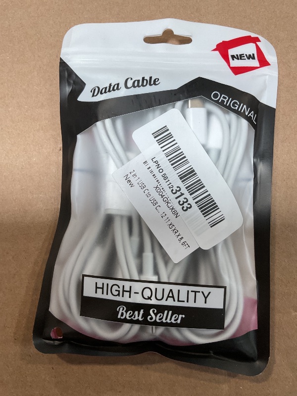Photo 1 of 2 in 1 USB C to USB C/Lightning Cable Compatible for iPhone 17 16 15 14 13 12 11 XS XR X, 2 Pack 60W Type C Multiple Charging with Lightning/Type C Port iPhone Charger Cord Fast Charging Cable 6FT