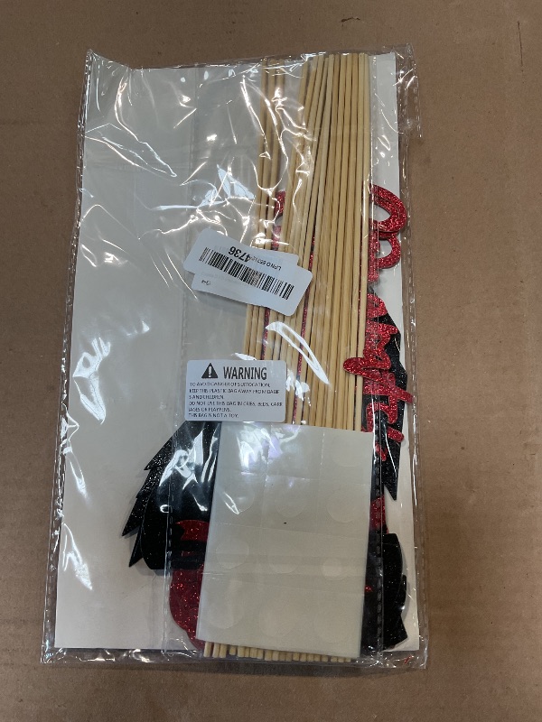 Photo 1 of 20 PCS Graduation Decorations Class of 2026, Black and Red Double-Sided Centerpieces, Grad Cap Sticks, Table Toppers, Graduation Party Decorations