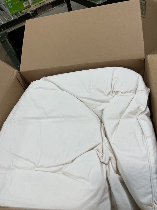 Photo 1 of **STAINED *** Serta Goose Feather Down Fiber Comforter Queen Size - 100% Cotton Cover Duvet Insert - Hotel Luxury Hypoallergenic Bedding Comforter All Season Medium Warmth 90 x 90 Inch White