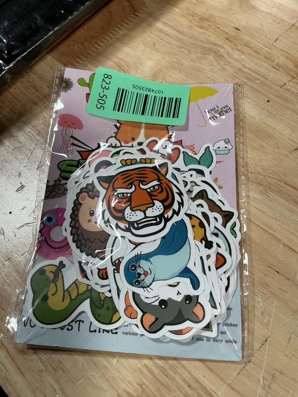 Photo 1 of 100 Pcs Animal Stickers for Kids, Cute Water Bottle Stickers for Kids Waterproof, Vinyl Laptop Kid Sticker Pack, Kid Classroom Prizes for Elementary Students