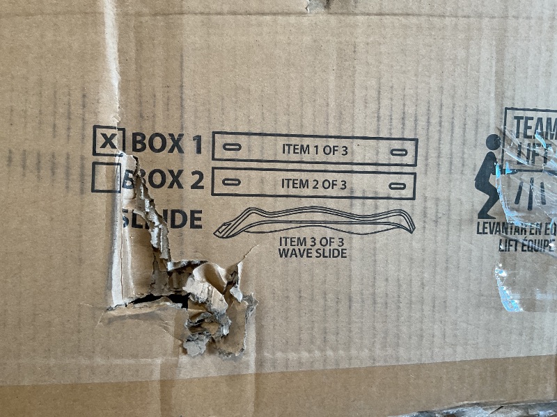 Photo 1 of *** BOX ONE AND TWO ONLY/MINOR DAMAGE/UNKNOWN MISSING PARTS AND HARDWARE***Backyard Discovery Canyon Creek White Cedar Wood Swing Set with Wave Slide, Clubhouse, Play Kitchen, Picnic Area, Belt Swings, Web Swing, Rock Wall, Balconies, Playhouse, Step Ladd