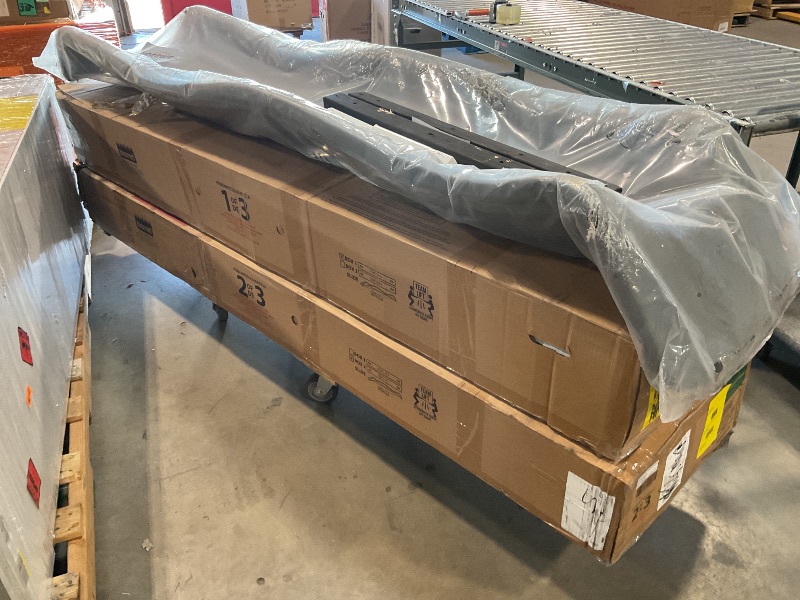 Photo 1 of *** BOX ONE AND TWO ONLY/MINOR DAMAGE/UNKNOWN MISSING PARTS AND HARDWARE***Backyard Discovery Canyon Creek White Cedar Wood Swing Set with Wave Slide, Clubhouse, Play Kitchen, Picnic Area, Belt Swings, Web Swing, Rock Wall, Balconies, Playhouse, Step Ladd