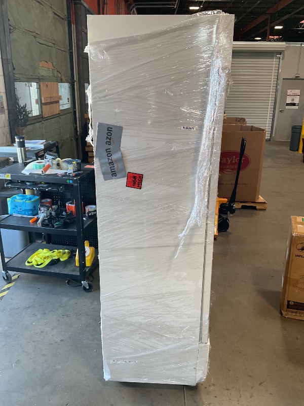 Photo 1 of *** MAJOR DAMAGE***BINGERMA Commercial Merchandiser Display Refrigerator with 2 Glass Doors 30 Cu.ft Beverage Back Bar Cooler Black Drink Fridge for Convenience Stores, Supermarkets,Bars,Offices White