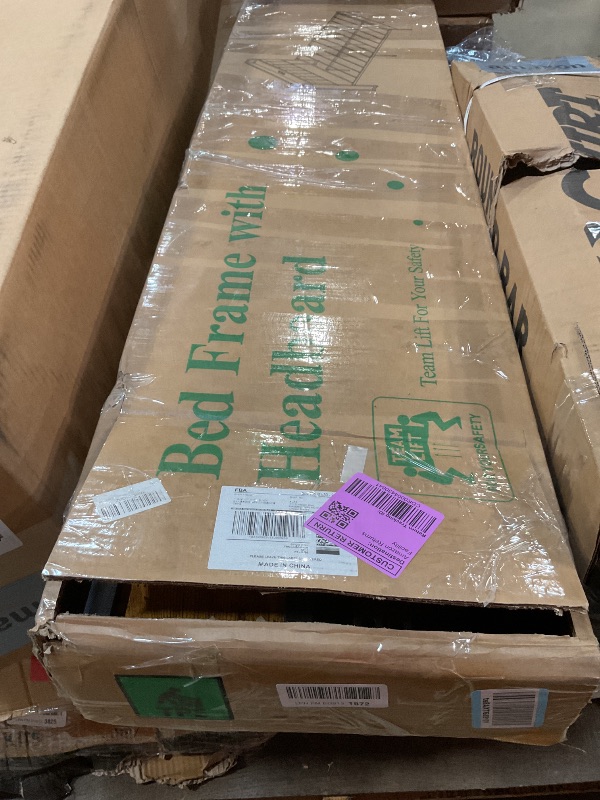 Photo 1 of *** USED/UNKNOWN MISSING PARTS AND HARDWARE***Liians Full Size Bed Frame with Smart LED Light, Wood Storage Charging Station Headboard, Metal Platform Bed, No Box Spring Required, Easy Assembly, Noise Free