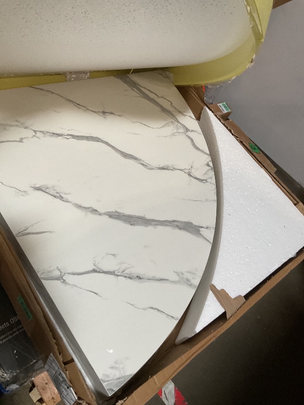 Photo 1 of ** minor corner damage.  **Round Folding Table Top Extender 48/55/59/63/71/79" Solid Wood Table Extension For Dining Table Extender Top Fold Wooden Tabletop for Kitchen Restaurant Workbench Outdoor (White, D - 71")