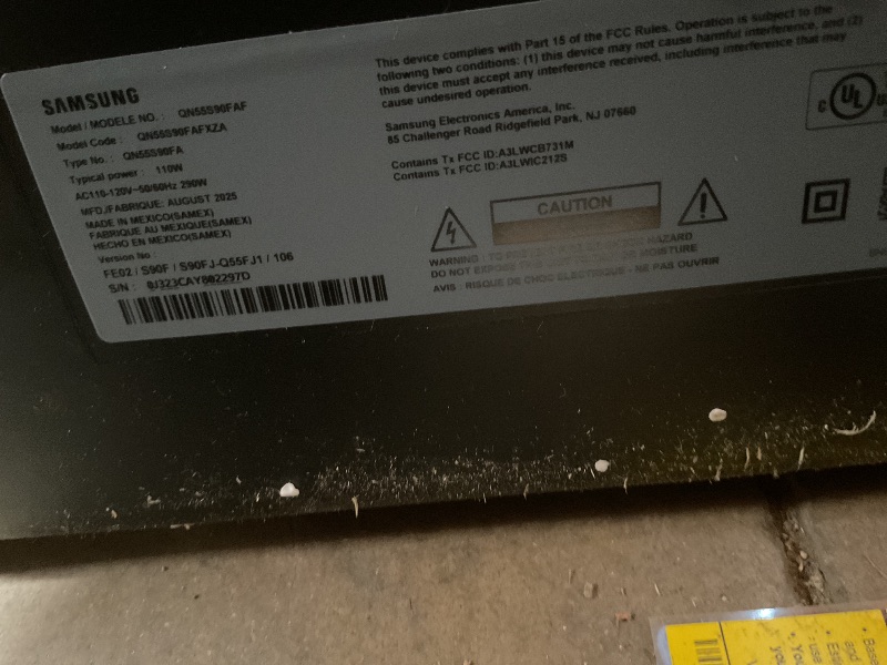 Photo 1 of **dirt from transport **Samsung 55-Inch Class S90F Smart TV (2025 Model, 55S90F), NQ4 Gen3 Processor, Upscaling Pro, HDR+, Motion Xcelerator 144Hz, Vision, Alexa Built-in