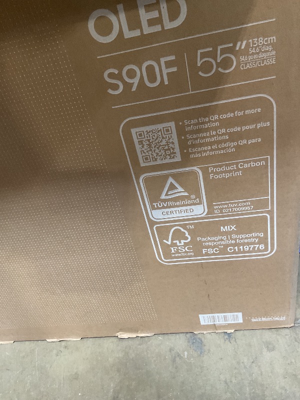 Photo 1 of **dirt from transport **Samsung 55-Inch Class S90F Smart TV (2025 Model, 55S90F), NQ4 Gen3 Processor, Upscaling Pro, HDR+, Motion Xcelerator 144Hz, Vision, Alexa Built-in