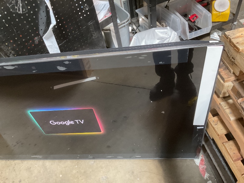 Photo 1 of **missing legs/and remote. Dirt from transport **TCL 65 Inch Class QM8K Series | Mini LED QLED 4K HDR | 65QM8K, 2025 Model | 120HZ-144HZ Anti Reflective Wide Angle Screen Smart Google TV Dolby Atmos | Voice Remote Alexa Gaming Streaming Television