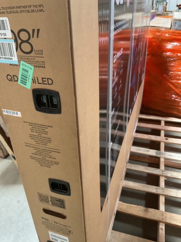Photo 1 of ** major cracks on screen. Selling for parts**TCL 98 Inch Class QM6K Series | Mini LED QLED 4K HDR | 98QM6K, 2025 Model | 120HZ-144HZ High Brightness Smart Google TV Dolby Atmos Onkyo Audio | Voice Remote Alexa Gaming Streaming Television