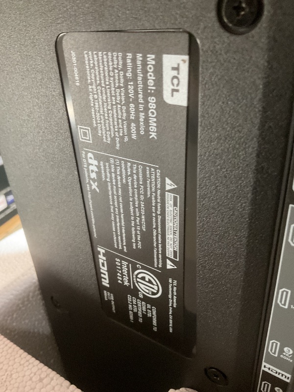 Photo 1 of ** major cracks on screen. Selling for parts**TCL 98 Inch Class QM6K Series | Mini LED QLED 4K HDR | 98QM6K, 2025 Model | 120HZ-144HZ High Brightness Smart Google TV Dolby Atmos Onkyo Audio | Voice Remote Alexa Gaming Streaming Television