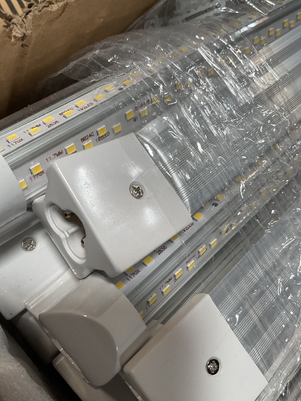 Photo 1 of **3 are broken **ELEKICO 12 Pack Super Bright 100w 8ft Led Shop Light, 15000lm 5000k V Shape 8' Led Shop Lights 8ft, Linkable 96" 8 Foot Shop Lights for Garage Workshop Shop Warehouse Lighting