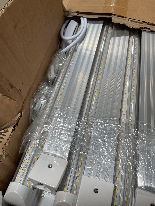 Photo 1 of **3 are broken **ELEKICO 12 Pack Super Bright 100w 8ft Led Shop Light, 15000lm 5000k V Shape 8' Led Shop Lights 8ft, Linkable 96" 8 Foot Shop Lights for Garage Workshop Shop Warehouse Lighting